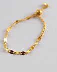 MITURE ミチュール K24 pure gold ピュアゴールド3 チェーンリング 正面写真|山梨県甲府市のジュエリーブランドが贈る、24金の輝きが美しいペタルチェーンリング
