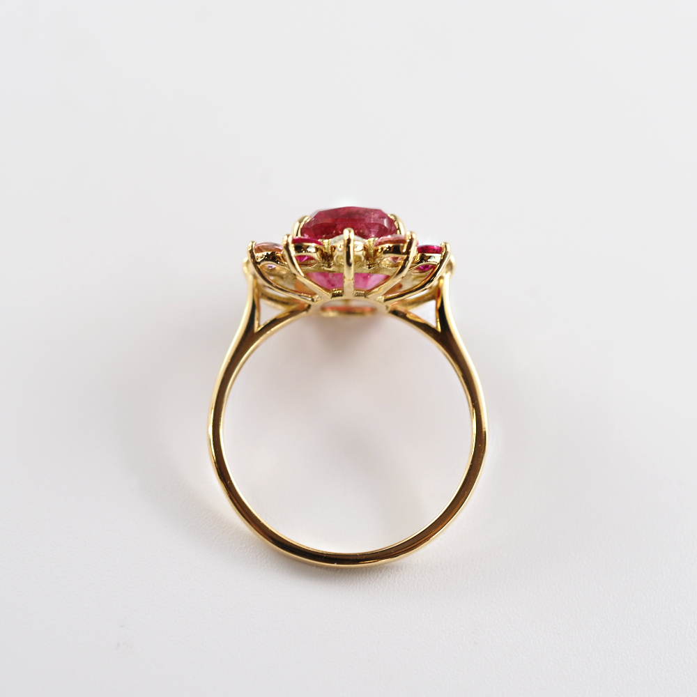 K18 薔薇色のささやき/ピンクトルマリン リング｜山梨県甲府市の