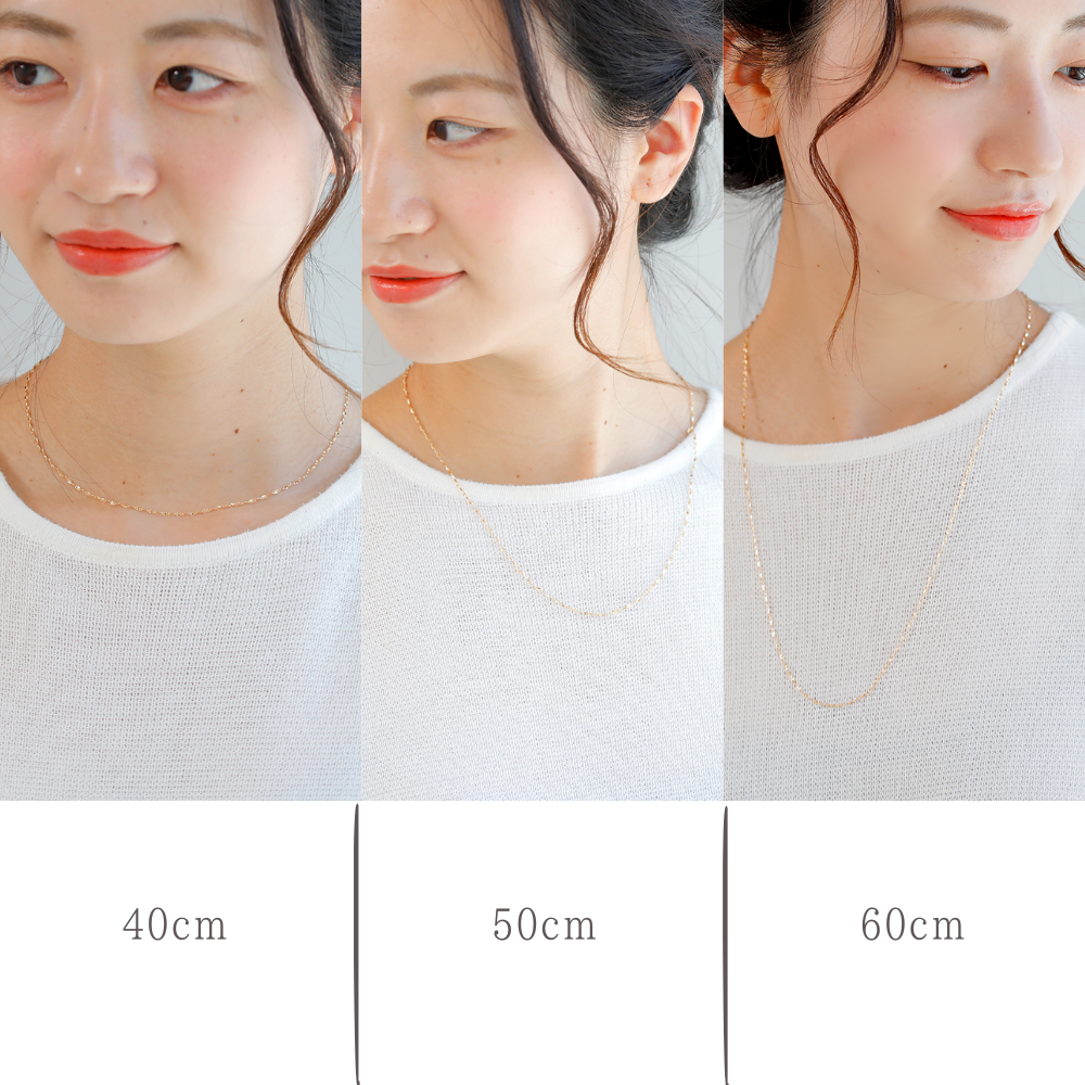 シンプルな装いに映える着用カット|デイリー使いにぴったりのK18ネックレス