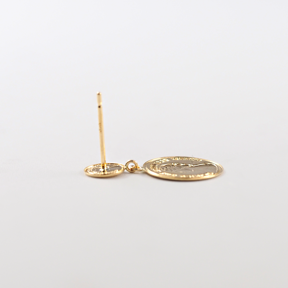 K18 medal/メダル ピアス|山梨県甲府市のジュエリーブランド|おすすめ|工房