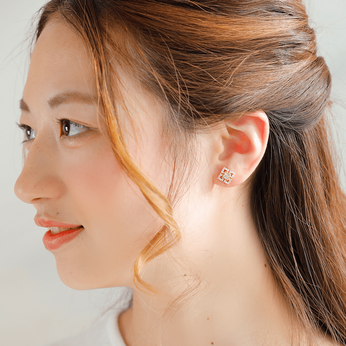 K18 square/スクエア ピアス|山梨県甲府市のジュエリーブランド K18 square/スクエア ピアス|山梨県甲府市のジュエリーブランド