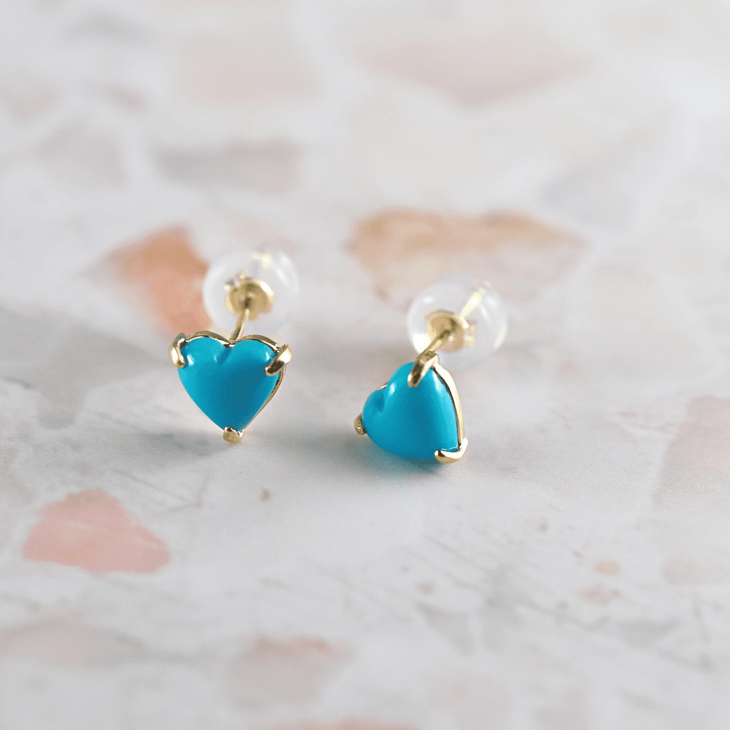 未使用品 k18 天然ターコイズ ピアス K18 Turquoise/ターコイズ ピアス｜山梨県甲府市のジュエリー
