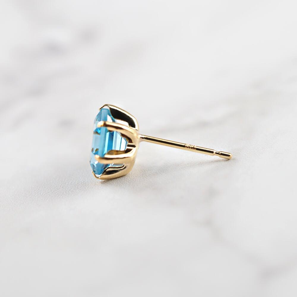 K18 Blue topaz Hexa/ブルートパーズ ヘキサ ピアス|山梨県甲府市のジュエリーブランド|おすすめ|工房