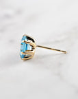K18 Blue topaz Hexa/ブルートパーズ ヘキサ ピアス|山梨県甲府市のジュエリーブランド|おすすめ|工房