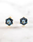 K18 London blue topaz Hexa/ロンドンブルートパーズ ヘキサ ピアス|山梨県甲府市のジュエリーブランド|おすすめ|工房