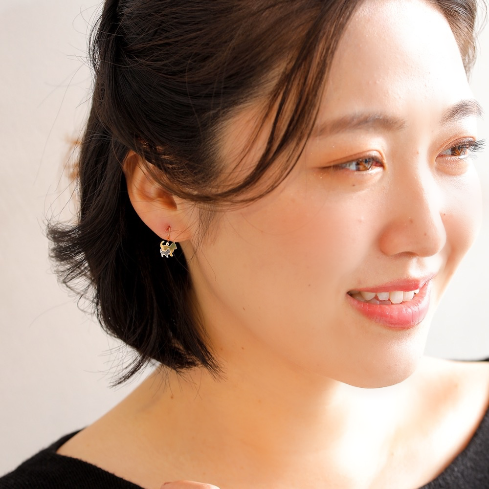 K18/PT cat/キャット ピアス｜山梨県甲府市のジュエリーブランド