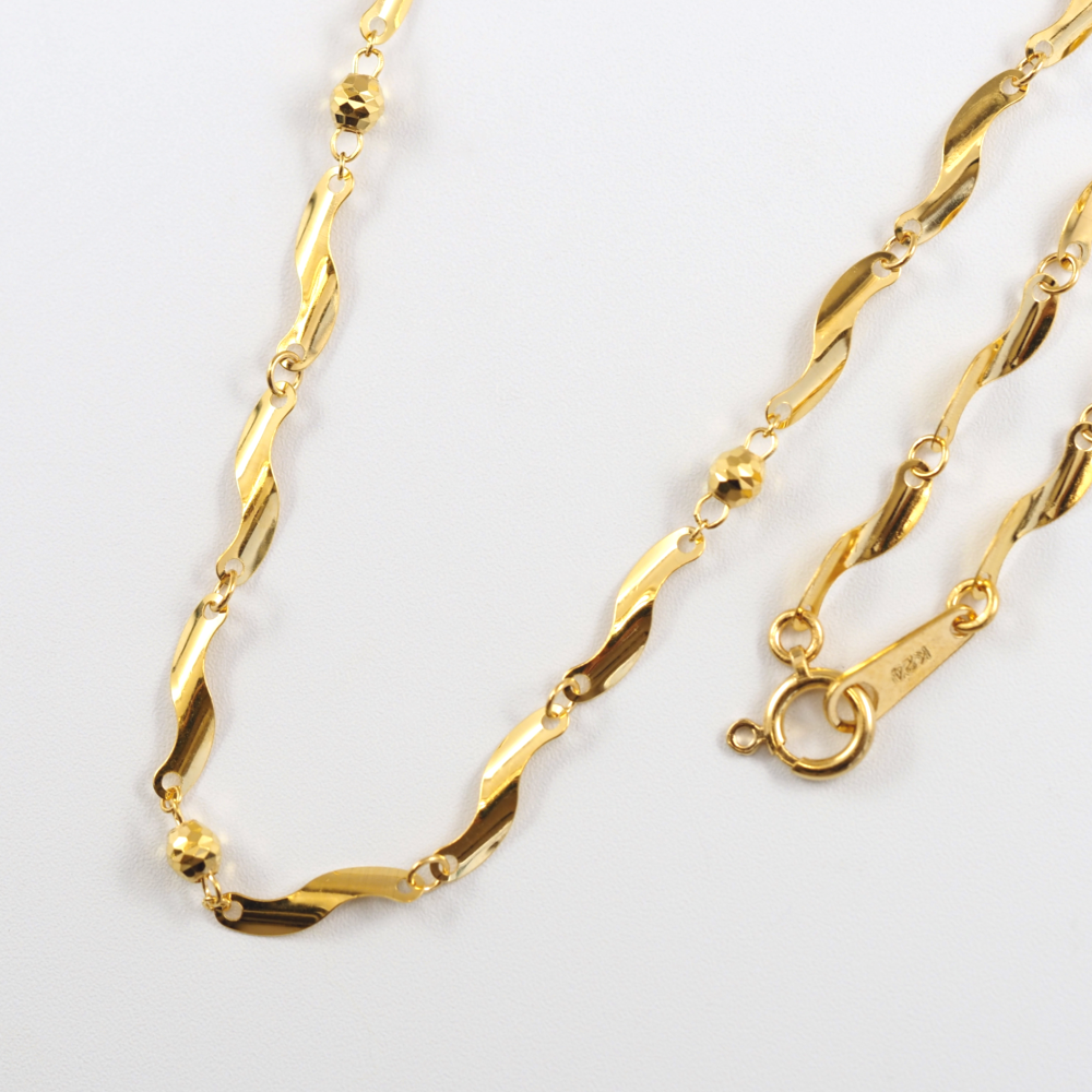 K24 pure gold Twist/ピュアゴールド ツイスト ネックレス MITURE ミチュール 純金ネックレス 正面 全体写真 42cm 贅沢な輝き