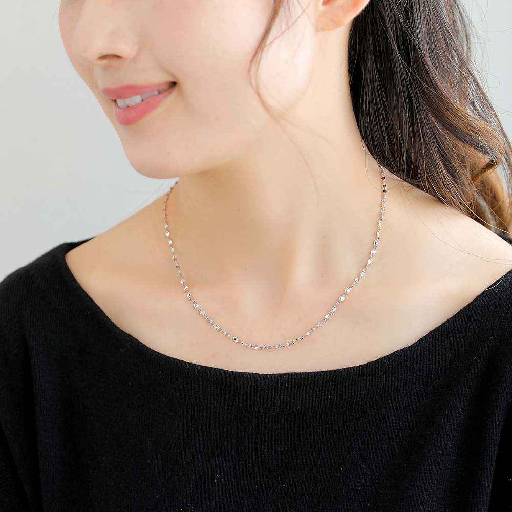 PTネックレス ネックレス チェーン スクリュー 幅 2mm pt850 プラチナ 約 5.24