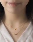 MITURE ダイヤモンド2連ネックレス 着用カット|大人の女性にふさわしいシンプルモダンなデザイン