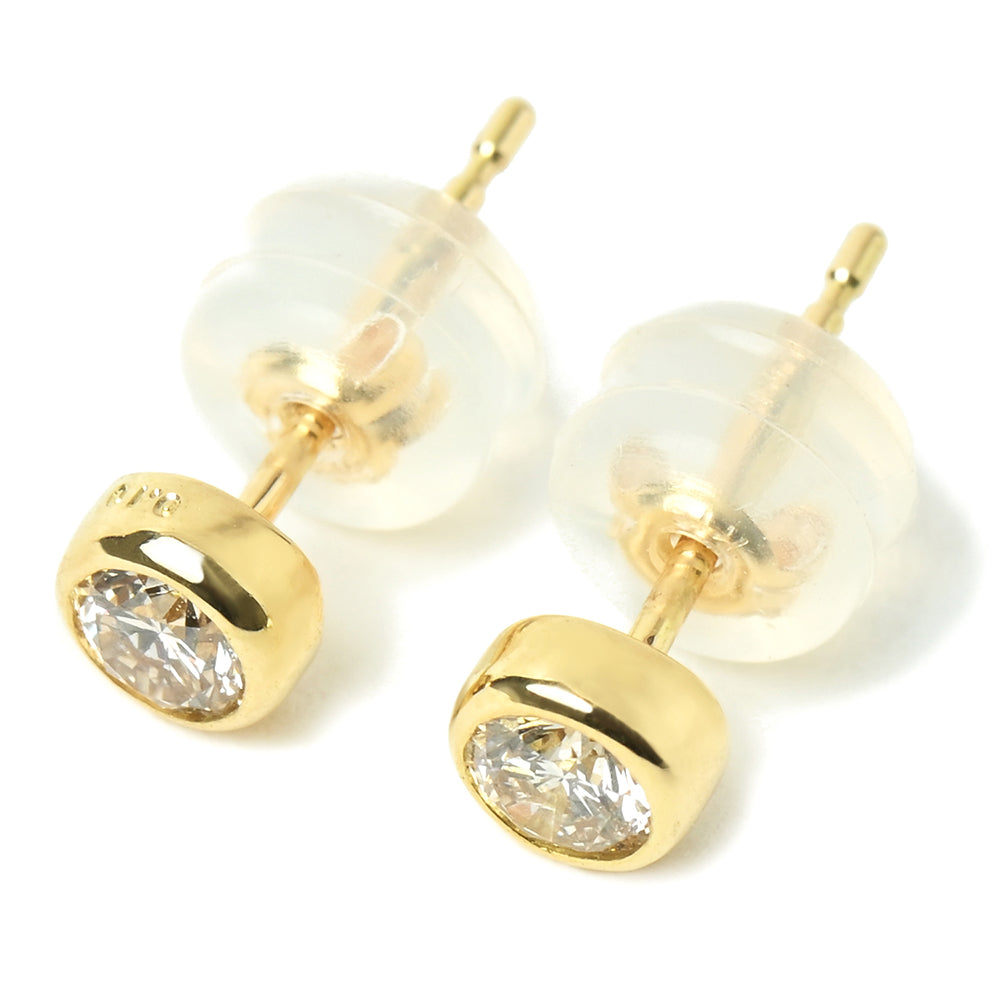 K18 Sirius/シリウス ダイヤモンド0.2ct ピアス|山梨県甲府市で製作されたMITUREの一粒ダイヤピアス