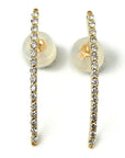 K18 straight line ダイヤモンドピアス|縦長デザインが美しいスタイリッシュピアス