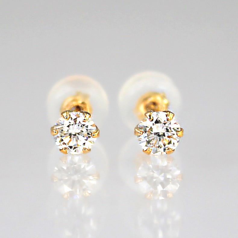 K18 studs/スタッド ダイヤモンド 0.4ctピアス｜山梨県甲府市の