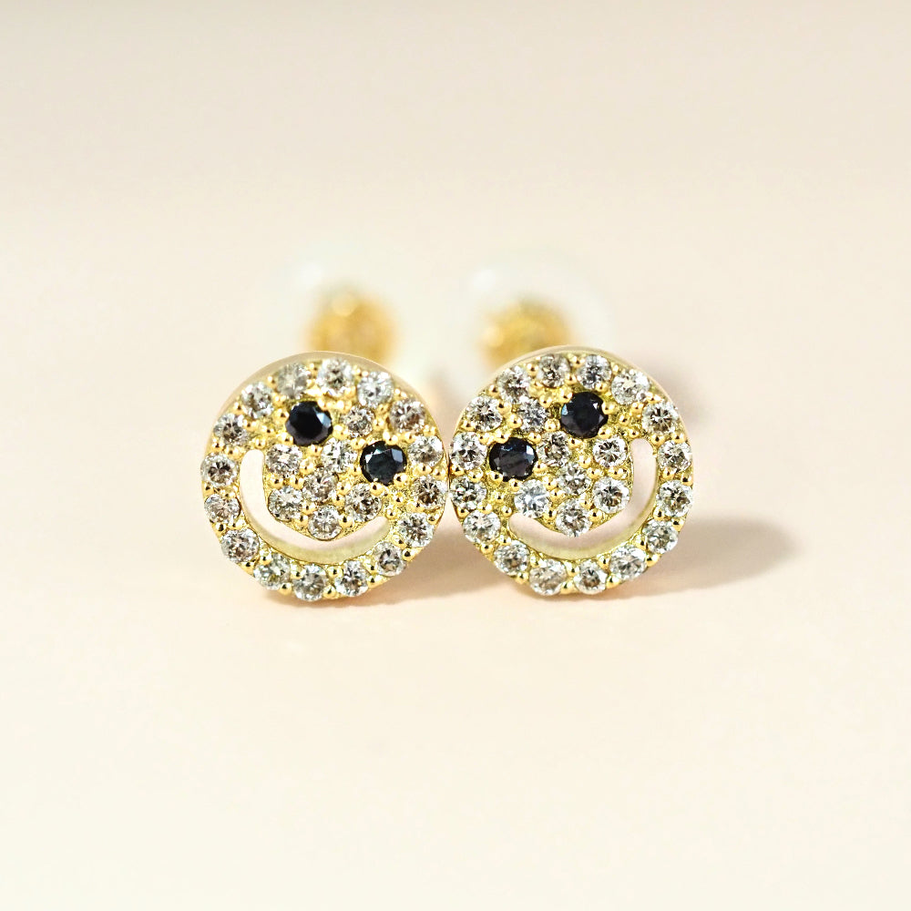 スマイル k18 ダイヤモンド ピアス