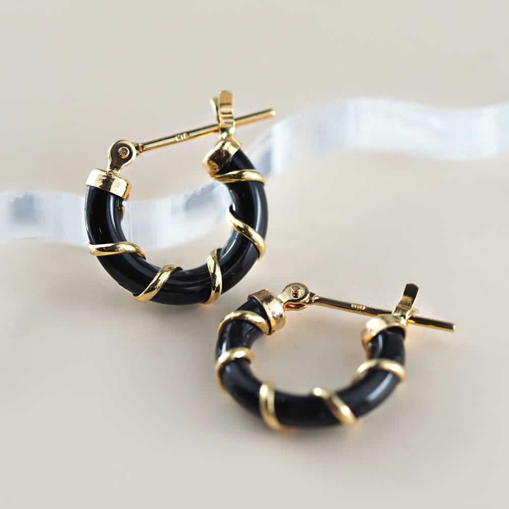 k18 Onyx Earring - アクセサリー