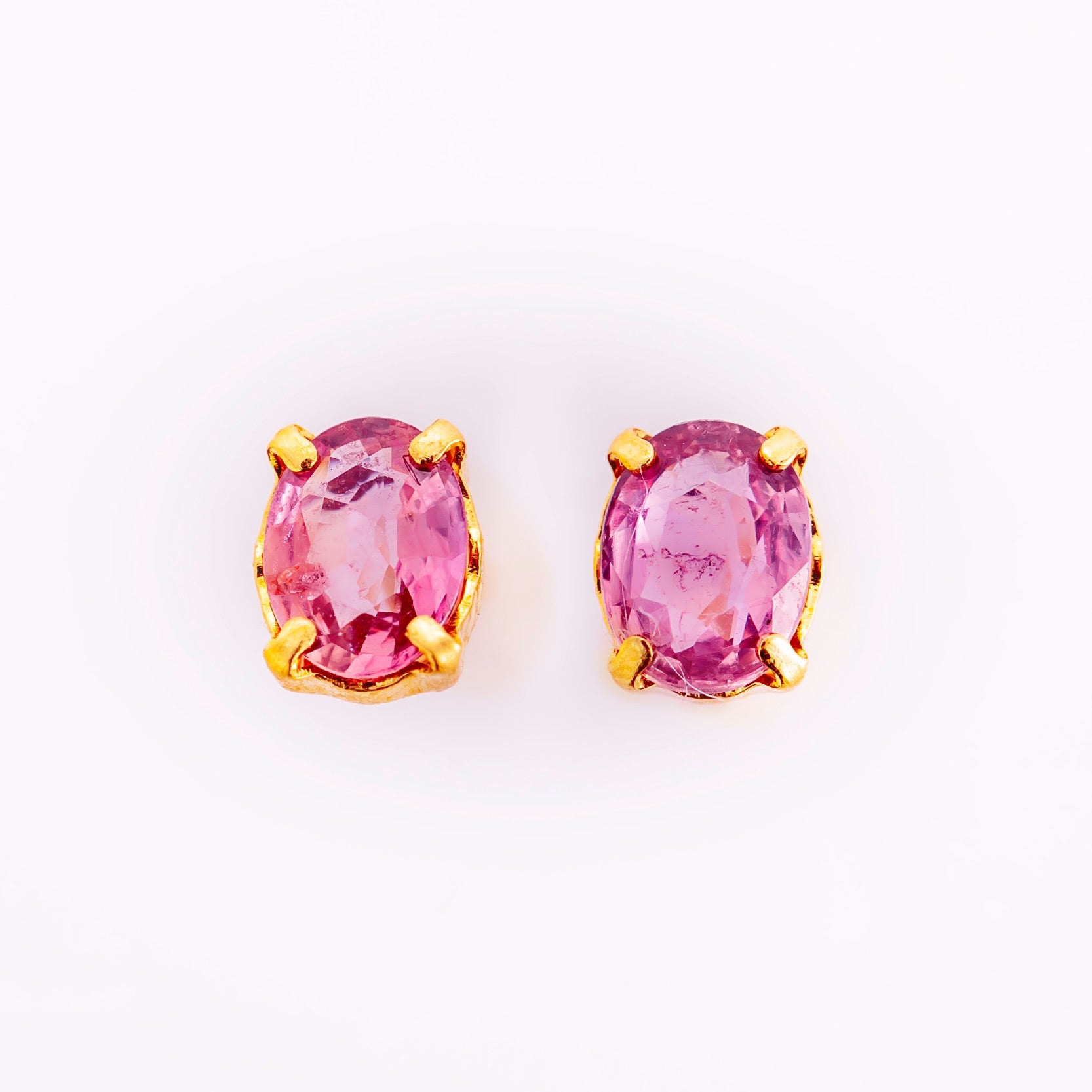 K18 Rose Clair/Rose Claire Pink Sapphire Earrings