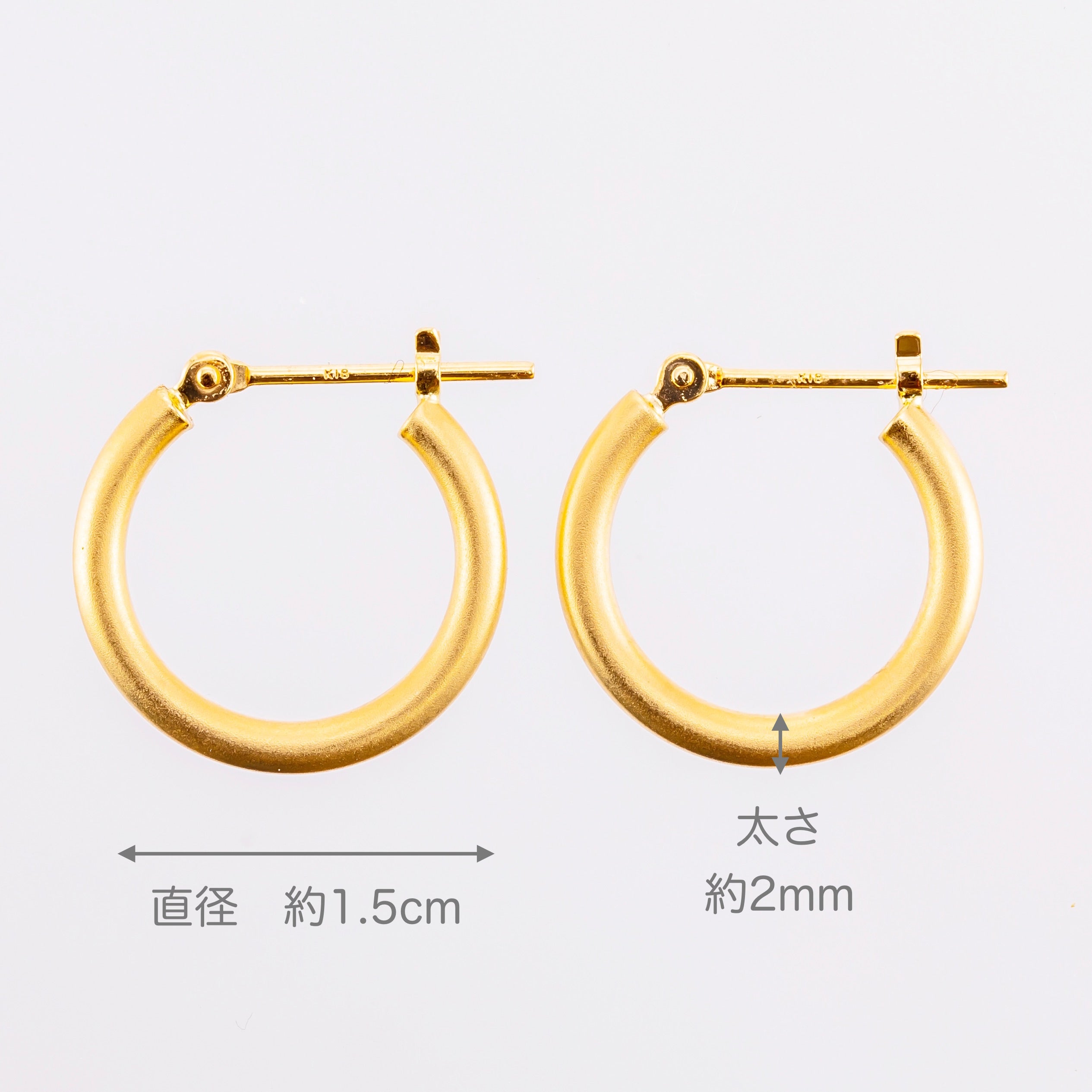MITURE K18 ピアス|地金の美しさを活かした2×15サイズのシンプルなフープピアス