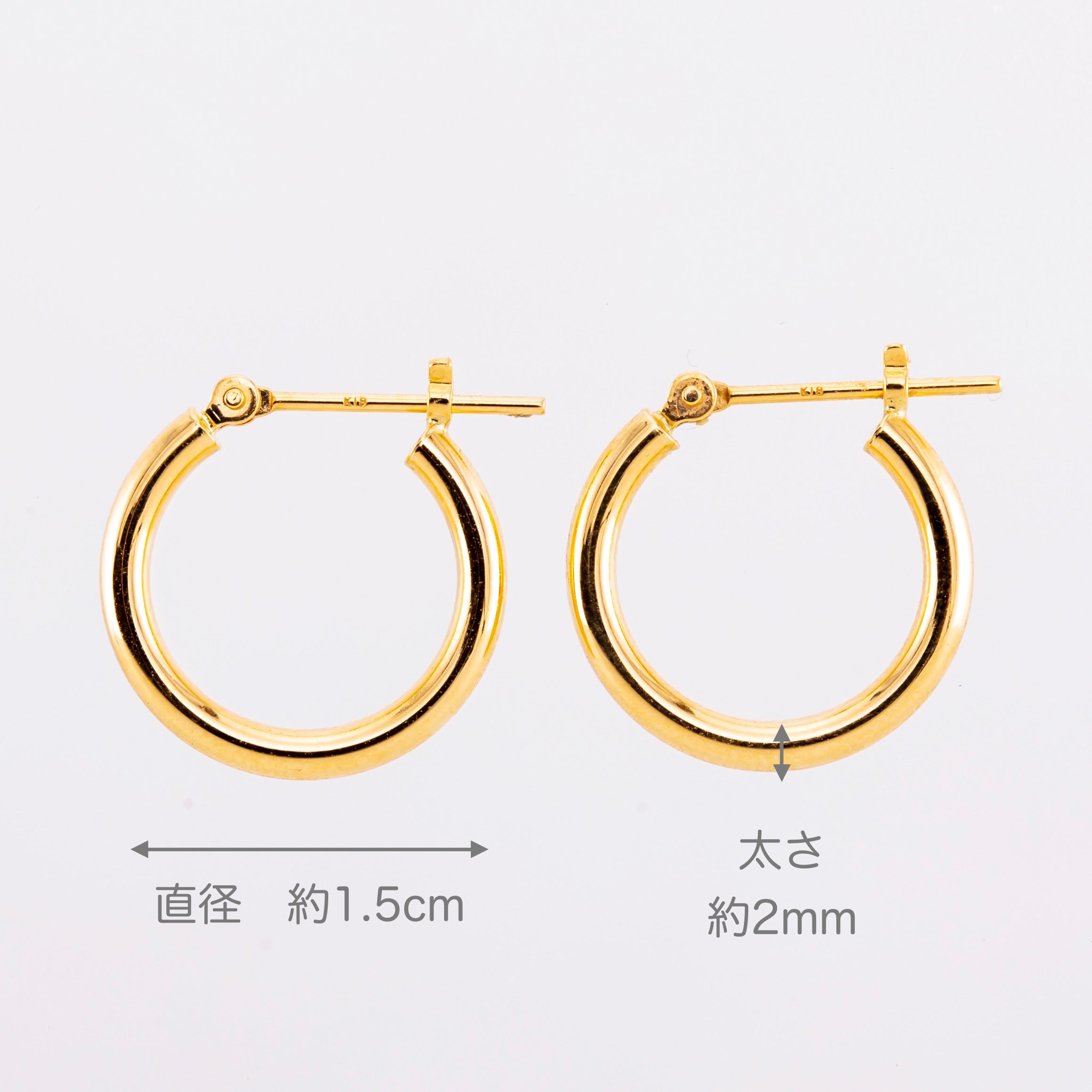 MITURE K18 フープピアス|ベーシックながら高級感のある2×15サイズピアス
