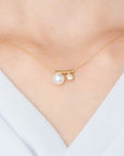 MITURE 天然ダイヤ&あこやパールネックレス 着用例|上品さと可憐さを兼ね備えた佇まい