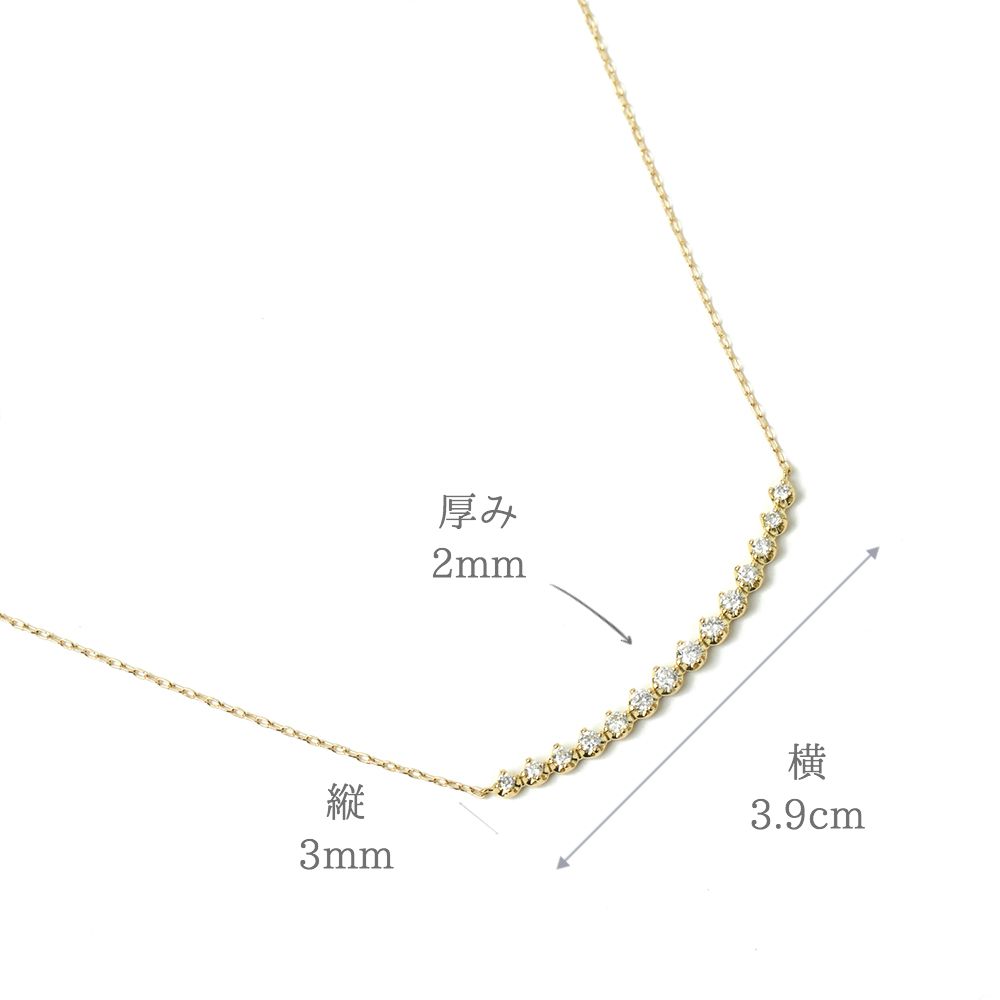 K18  天然ダイヤモンド ラインネックレス