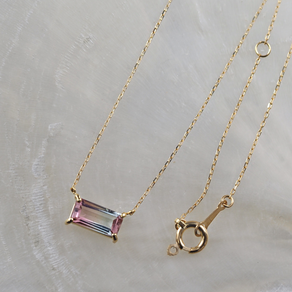 K18 バイカラートルマリン ネックレス|山梨県甲府市のジュエリー K18 バイカラートルマリン ネックレス|山梨県甲府市のジュエリー