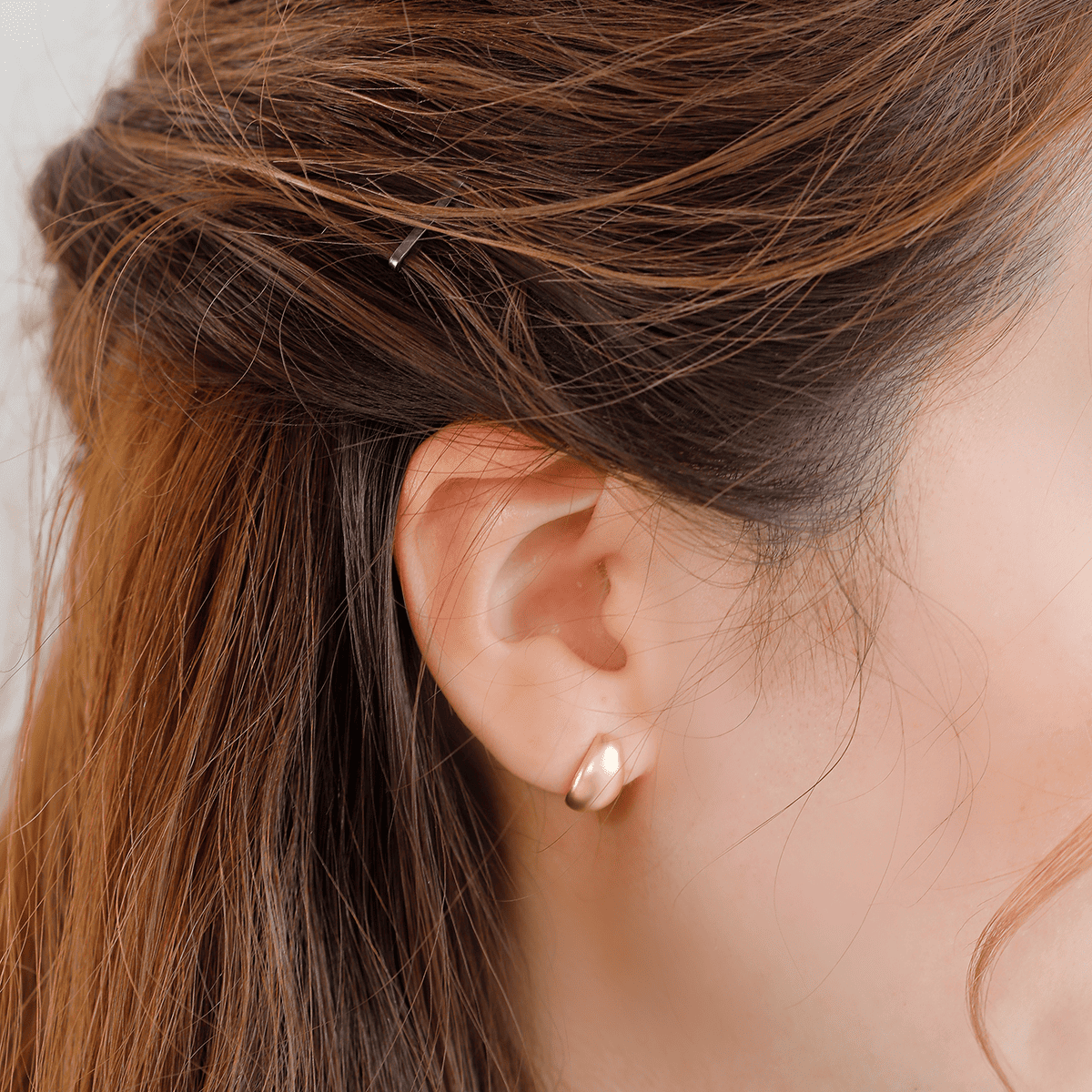 K18 Smooth/Smooth Eraser Earrings