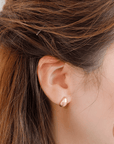K18 Smooth/Smooth Eraser Earrings