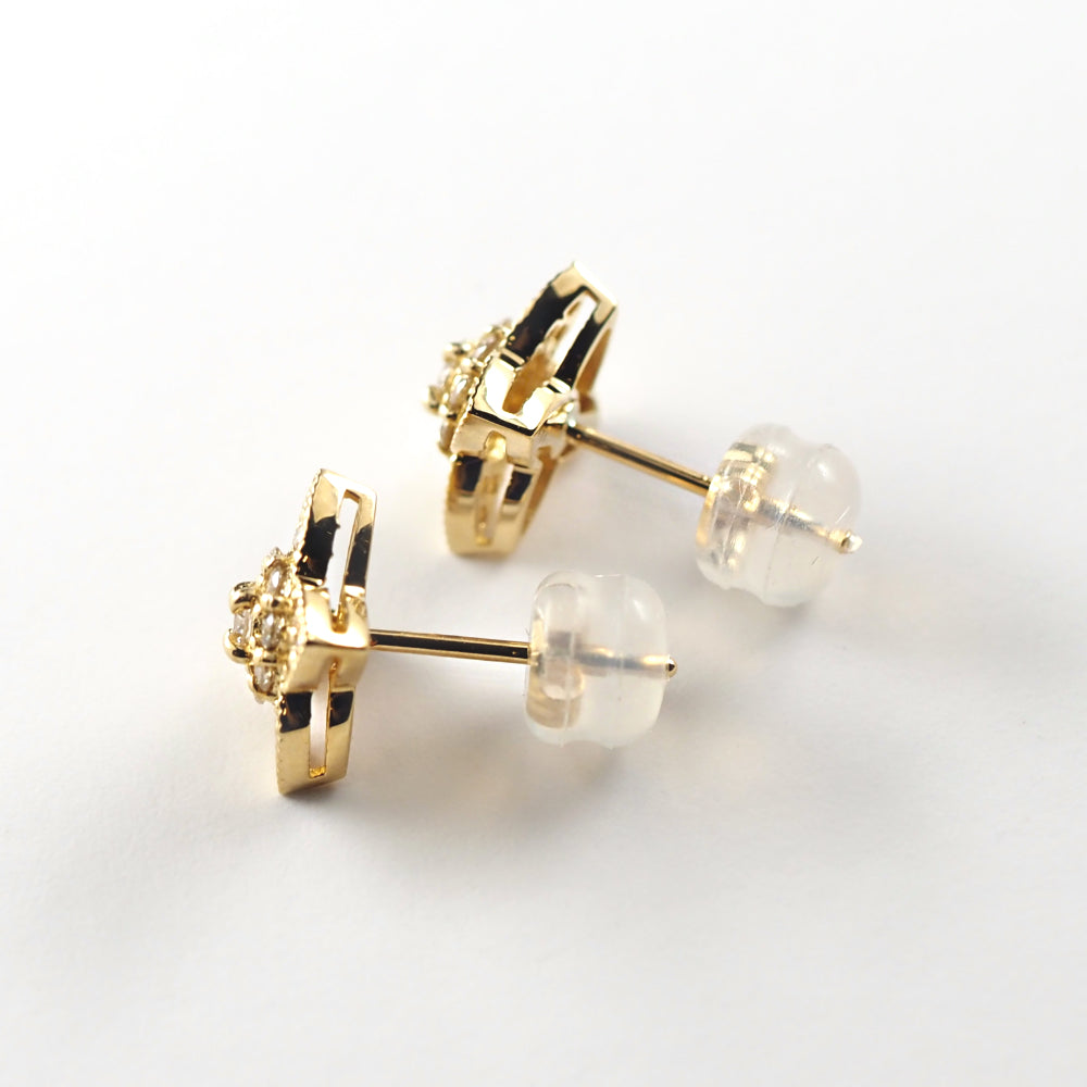 花モチーフ　ピアス2way　k18　0154 フラワーモチーフピアス 花デザインピアス セカンドピアス