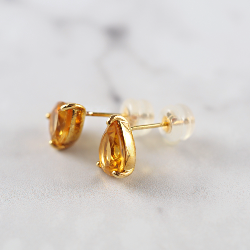 天然 シトリン ピアス レディース イエローゴールド 加工 天然石 11月 誕生石 お守り 誕生日プレゼント 女性 アレルギー対応 ブランド
