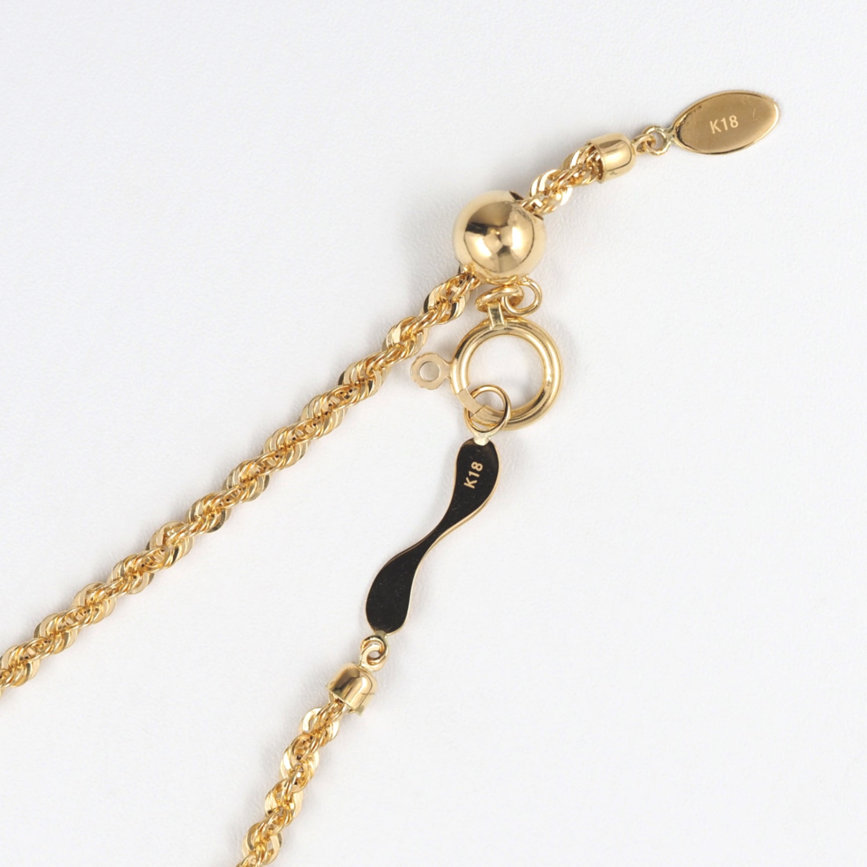 K18 シャイニー ロープチェーン ネックレス｜山梨県甲府市のジュエリー