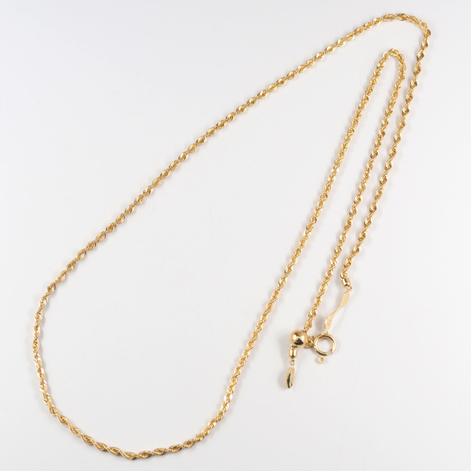 K18 シャイニー ロープチェーン ネックレス｜山梨県甲府市のジュエリー