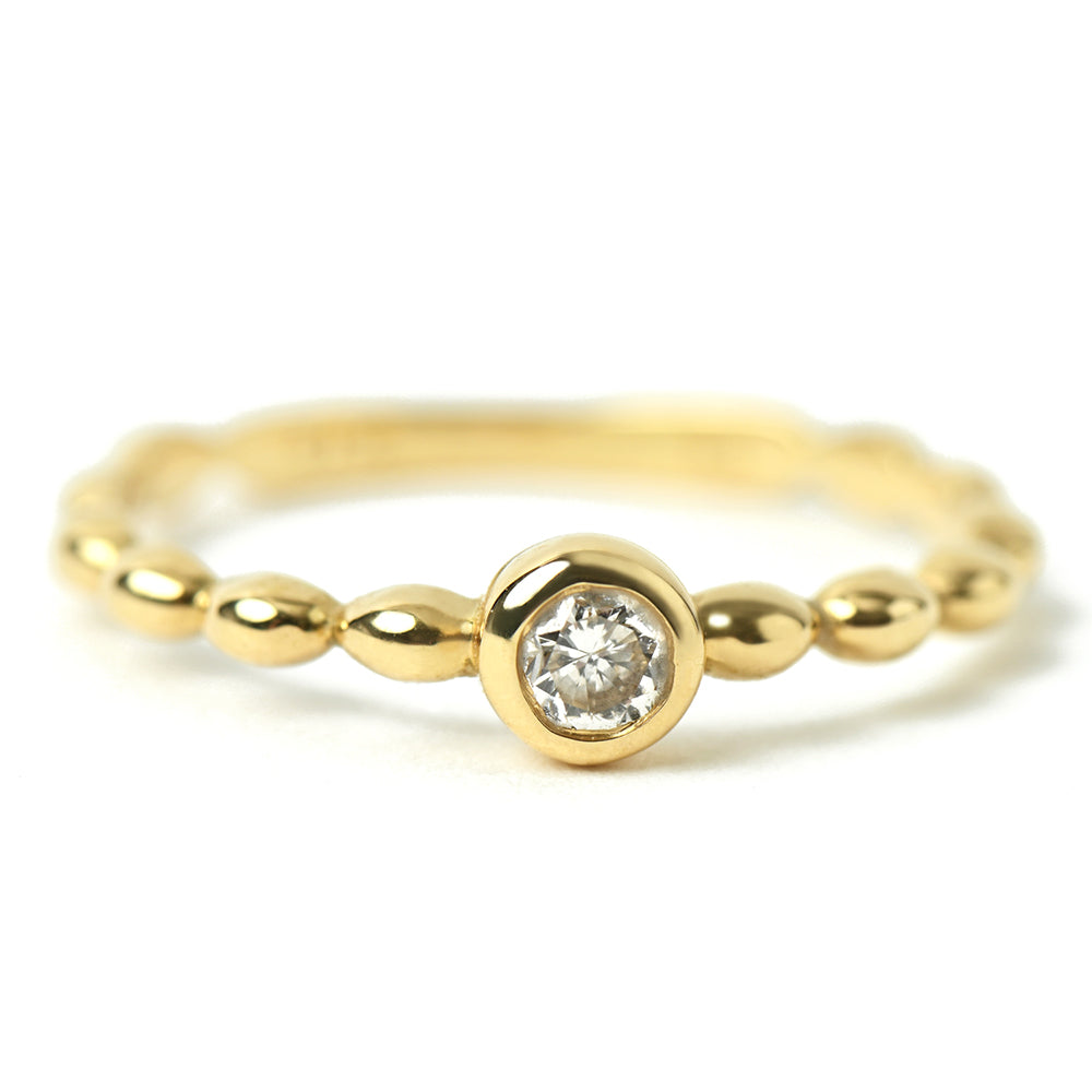 K18 Puku/Puku Diamond 0.1ct Ring