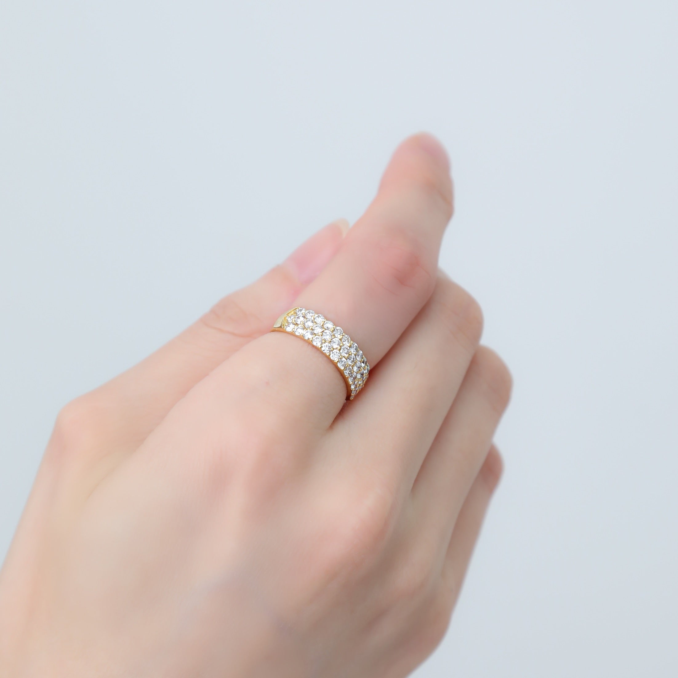 K18 Pave/Pave Diamond 1.0ct Ring