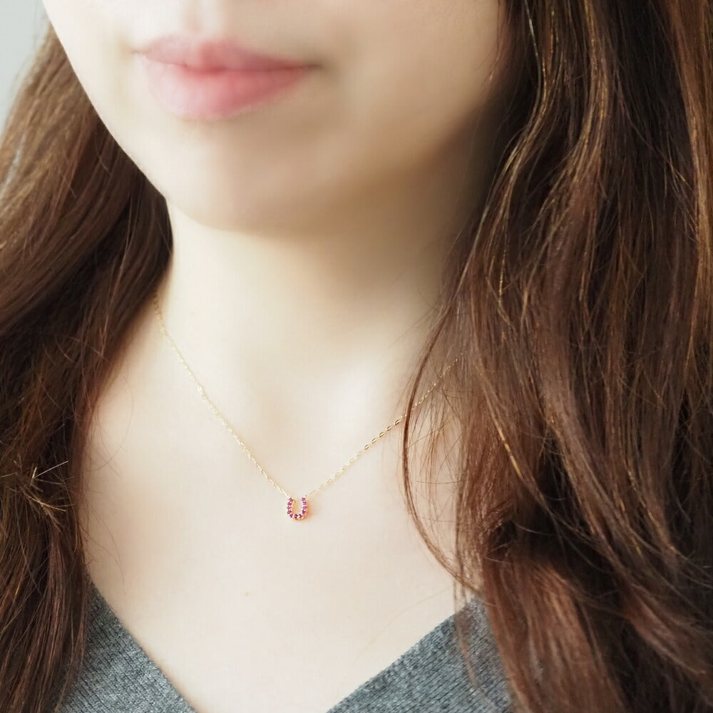 K10 HORSESHOE / Horse Shoe Ruby Necklace | Jewelry Brand in Kofu