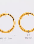 K18 地金 フープ イヤリング