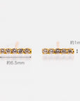 K18 Baton/Baton Diamond Earrings