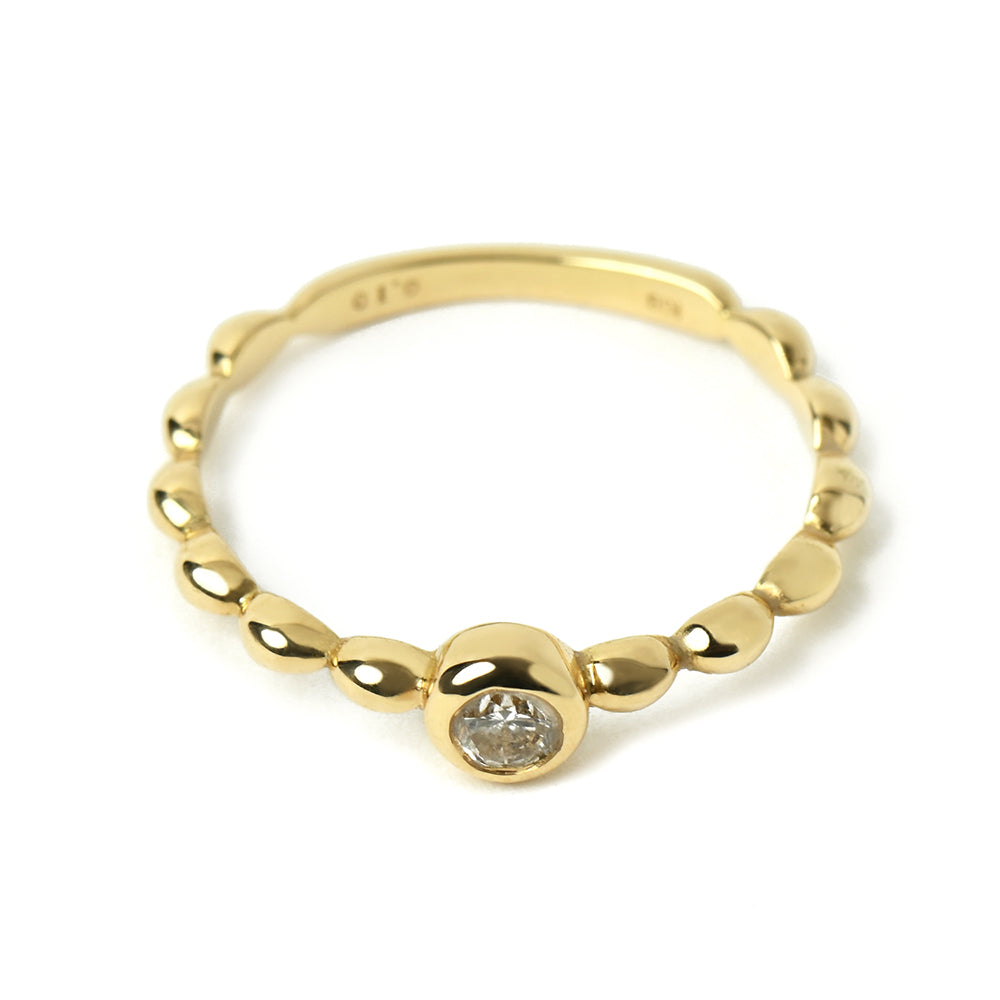 K18 Puku/Puku Diamond 0.1ct Ring